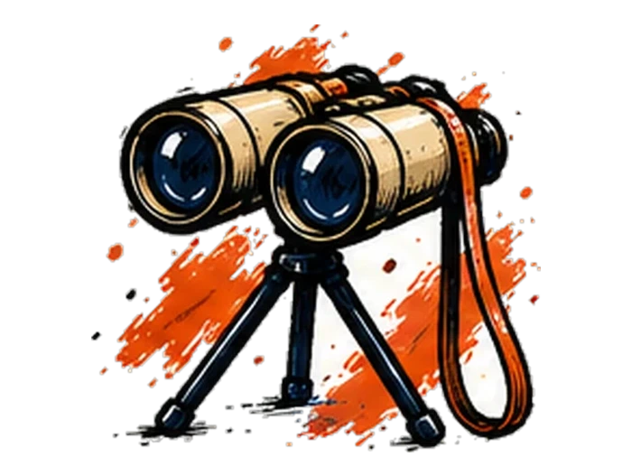 A pair of binoculars on a tripod