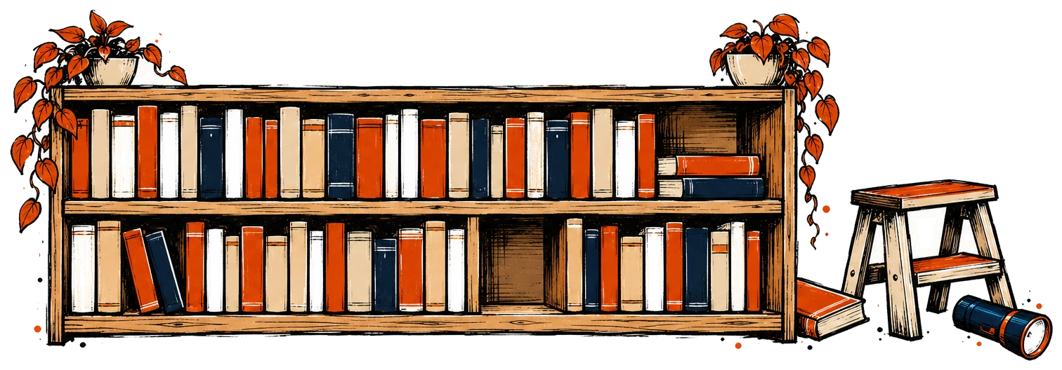 Bookshelf with one missing book