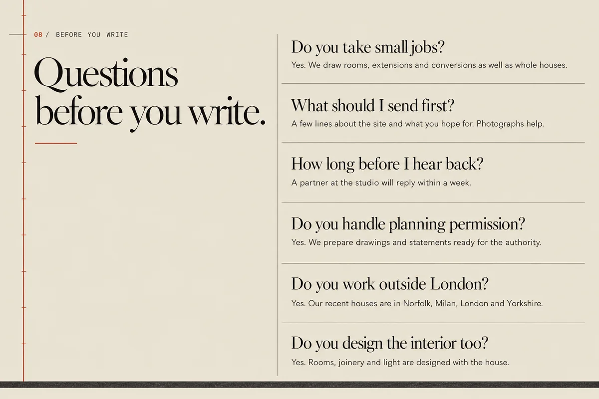 Part 8: Questions before you write: six questions with their answers.