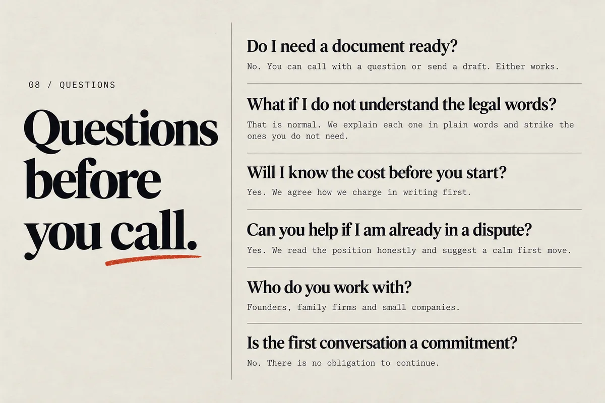 Part 9: Questions before you call, six questions and answers.
