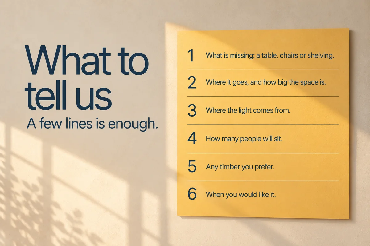 Part 7: What to tell us, six numbered lines on a gold card.